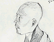 Hand drawn portrait of japanese haiku writer Masaoka Shiki